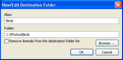 Select Current Destination Folder