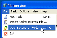 Open Current Destination Folder